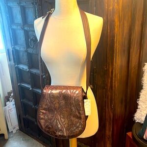 NWT ~Vintage NORDSTROMS “Italian Leather” Brown/Bronze Gorgeous SHOULDER HANDBAG